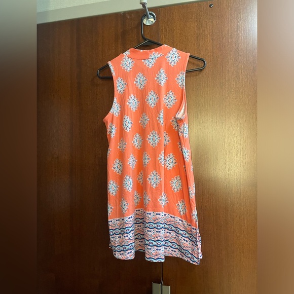 Sweet Teas by Pink Rose X-Large tunic top sleeveless pink blue floral pattern - Picture 2 of 7